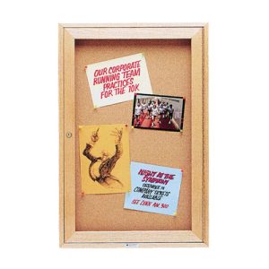 Excel Enclosed Cork Bulletin Boards for Indoor Use – Oak Frame