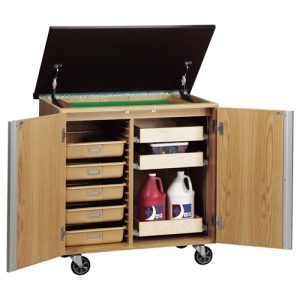 Mobile Storage Cart with Markerboard Top