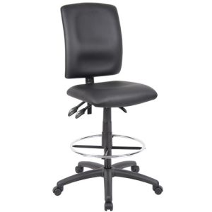 Multi-function Budget Drafting Stool in Black Leatherplus