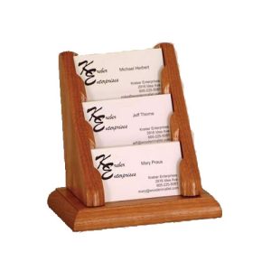 Solid Oak Business Card Racks