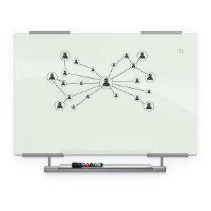 Visionary Magnetic Glass Whiteboard – With Exo Tray System