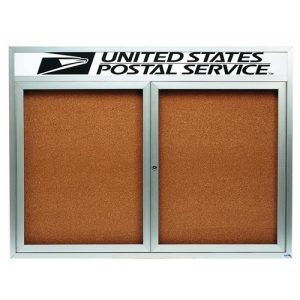 Indoor Enclosed Aluminum Bulletin Boards with Personalized Headers – With Lighting