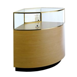 GL127 Quarter-Vision Curved Corner Jewelry Display Case