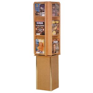 Free Standing Rotating Oak Literature Display