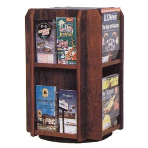 Countertop Rotating Oak Literature Display