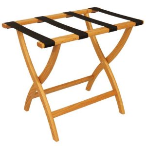 Deluxe Solid Oak Luggage Rack – Convex Legs