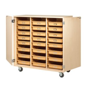 Mobile Tote Tray Storage Cabinet