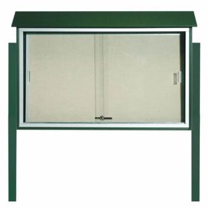 Park Ranger Series Sliding Door Bulletin Board with Mounting Posts